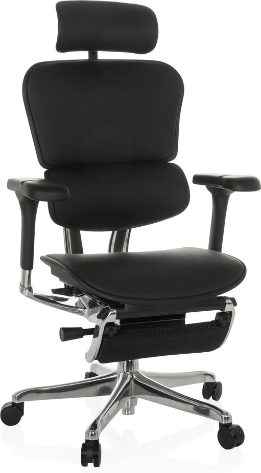 ERGOHUMAN PLUS LEGPRO GEN2 | Leder - Luxus Chefsessel Schwarz