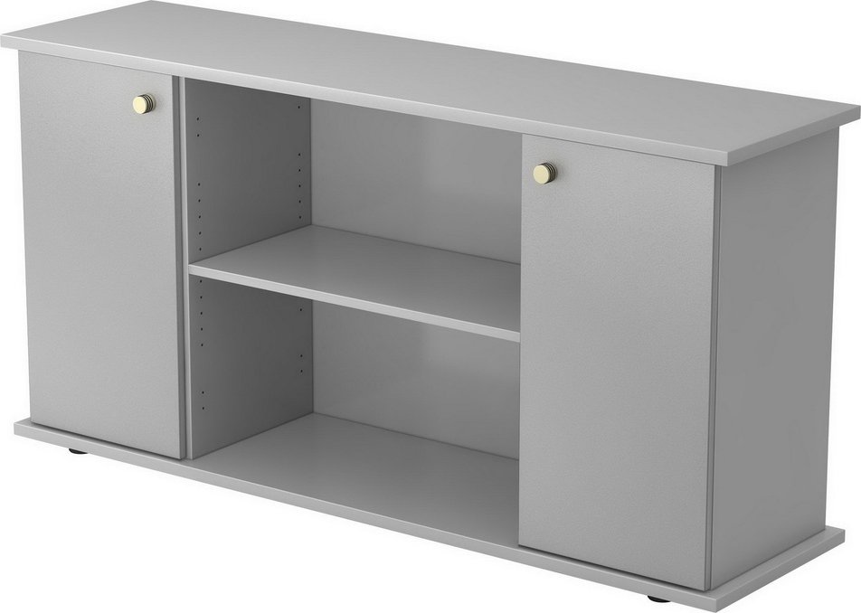 KAPA SB | Sideboard | mit Türen - Grau/Silber mit Knauf