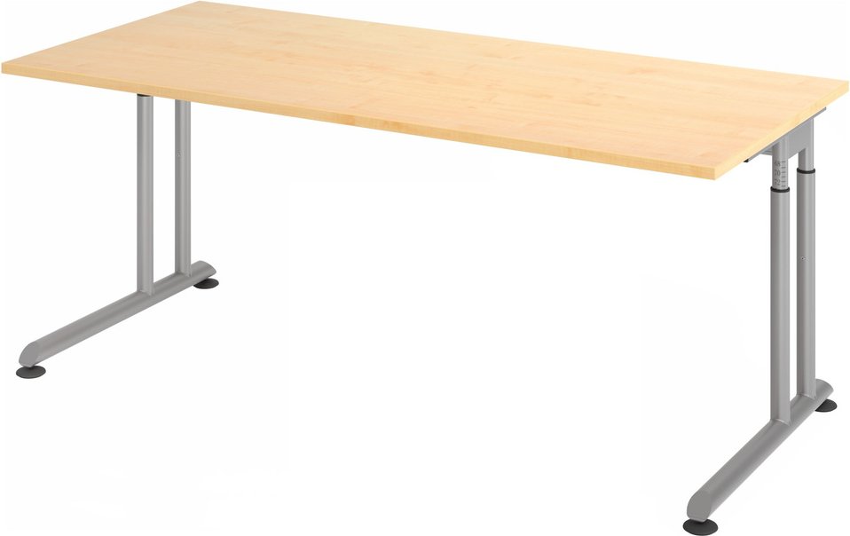 Thumbnail - ZENO 19 S | Schreibtisch - 180 x 80 Ahorn/Silber höhenverstellbar