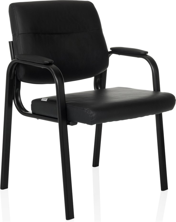 ADVIE V | Kunstleder - Besucherstuhl Konferenzstuhl Schwarz