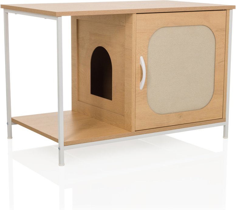 KITTYHOME 1 - Katzenhaus Weiß/Buche