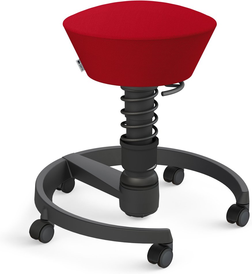 AERIS SWOPPER MIT ROLLEN - Swopper Low Wollmischung Rot Gestell Schwarz