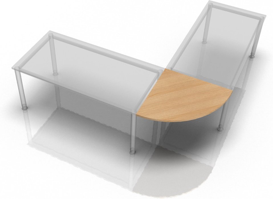 Thumbnail - XBE91 W - Eckwinkel rund 80x80 Eiche