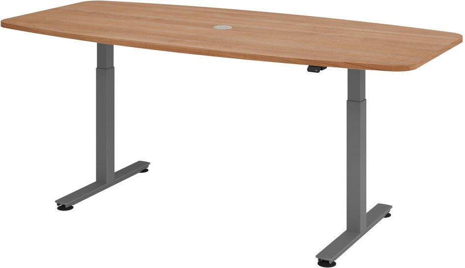 XMST 22 G | 220x103 | Schreibtisch elektrisch höhenverstellbar - Nussbaum 220 x 103 elektrisch höhenverstellbar