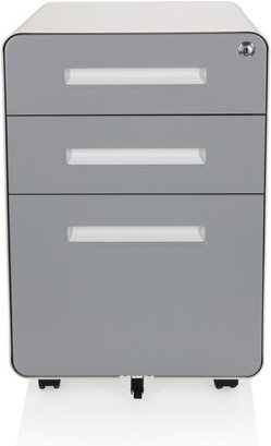 COLOR PLUS I | Metall - Rollcontainer Weiß / Grau