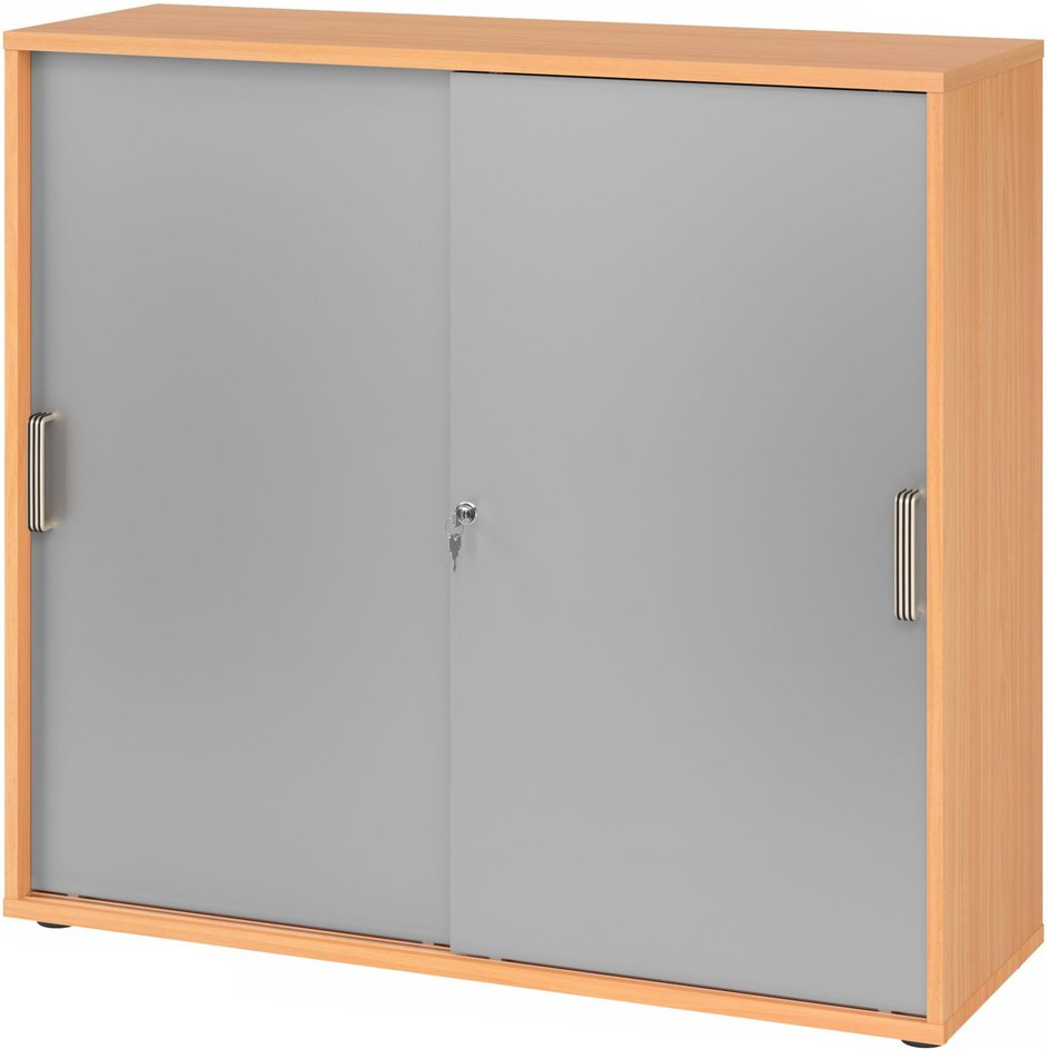 Thumbnail - BETA 1753S | Schiebetürenschrank | 3 OH - Buche/Silber Streifengriff Kunststoff