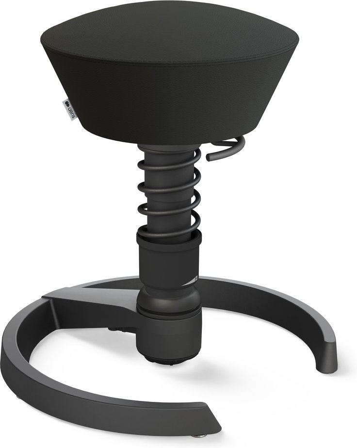 AERIS SWOPPER MIT GLEITER - Swopper Low Kunstleder Schwarz Gestell Schwarz