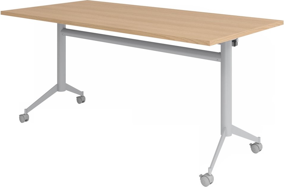 Thumbnail - KALA 16 | Klapptisch fahrbar | 160 cm | Silber - Konferenztisch 160 x 80 Eiche