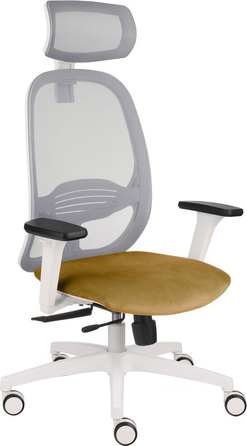 NODI WS HD | Netzstoff / Samt - Profi Bürostuhl Senf