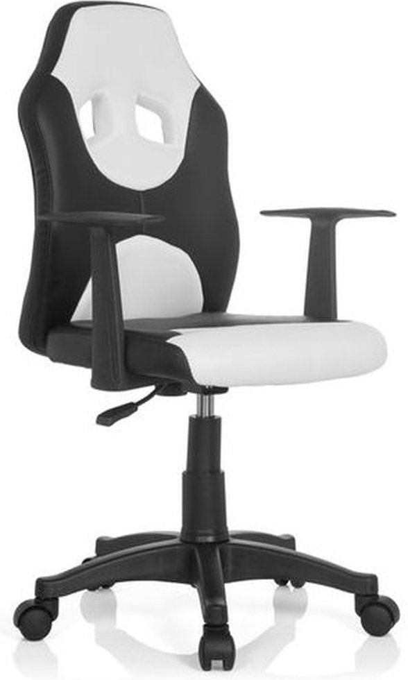 Thumbnail - KID GAME AL - Kinderdrehstuhl Schwarz / Weiß