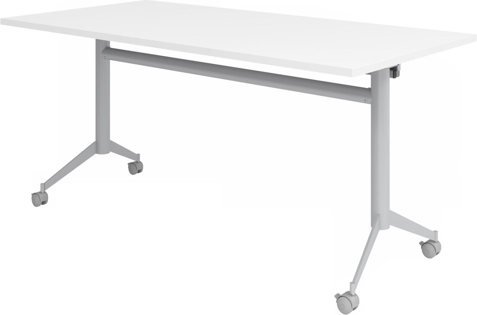 Thumbnail - KALA 16 | Klapptisch fahrbar | 160 cm | Silber - Konferenztisch Weiß 160 x 80