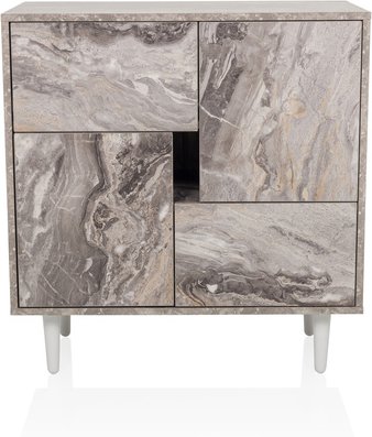 LYKKJA - Kommode Weiß/Marmor