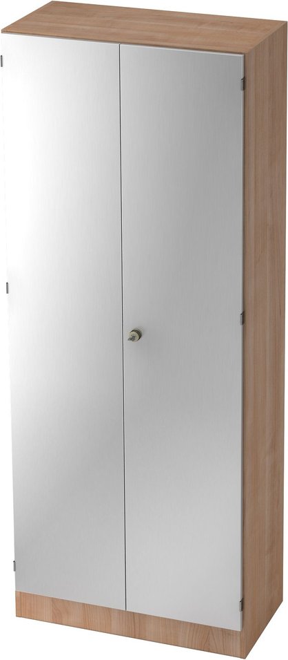 SIGNA K 6200 SG - Nussbaum/Silber 5 OH mit Knauf (abschließbar) Garderobenschrank