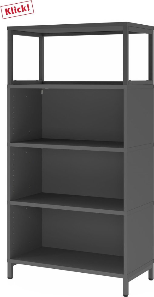 FlexWall | 4 OH | 3 x Korpus + Rahmen | mit Sockelgestell - Graphit