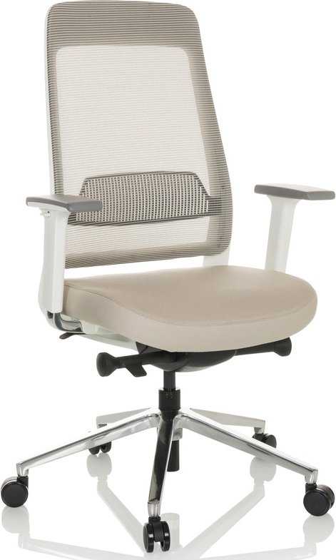 CHIARO T2 WHITE - Profi Bürostuhl Beige/Grau