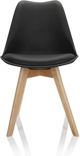 SCANDI 4er Pack - Schalenstuhl Schwarz