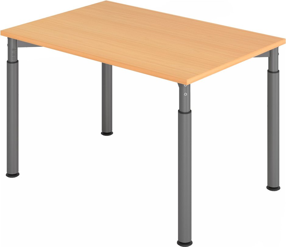 YAMA 12 G | Schreibtisch - 120 x 80 höhenverstellbar Buche/Graphit