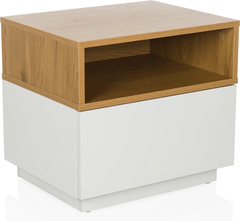 MELMO - Beistelltisch Weiß/Eiche