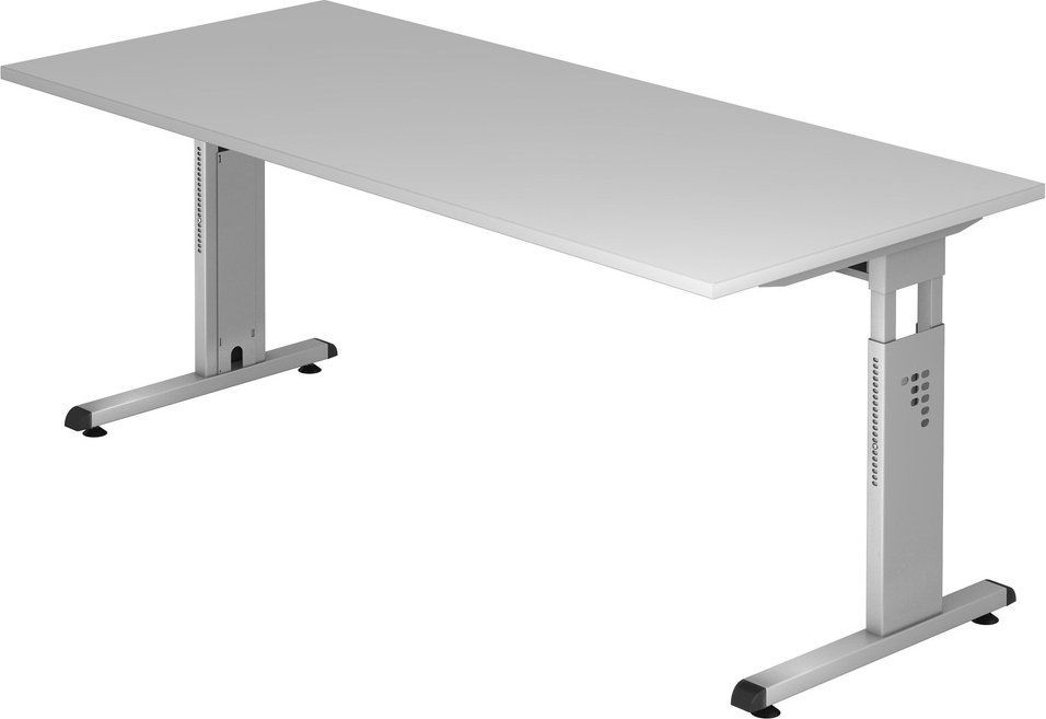 MEGA 19 S | Schreibtisch - 180 x 80 Grau/Silber höhenverstellbar