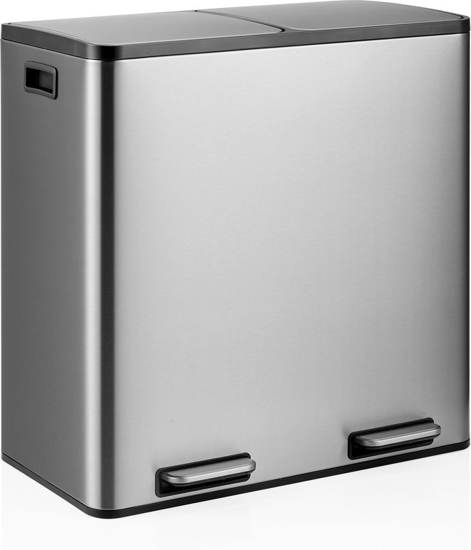 Clean 13 S | 2 x 30L - Mülleimer Silber