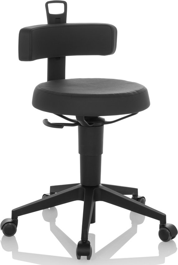 TOP WORK FLEX PU | Kunstleder - Drehhocker Schwarz