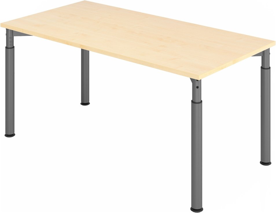 YAMA 16 G | Schreibtisch - 160 x 80 höhenverstellbar Ahorn/Graphit