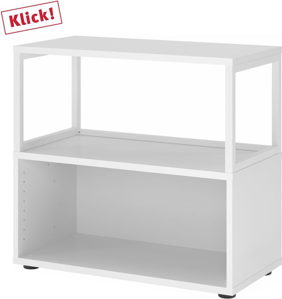 FlexWall | 2 OH | Korpus + Rahmen | mit Stellfüßen - Weiß