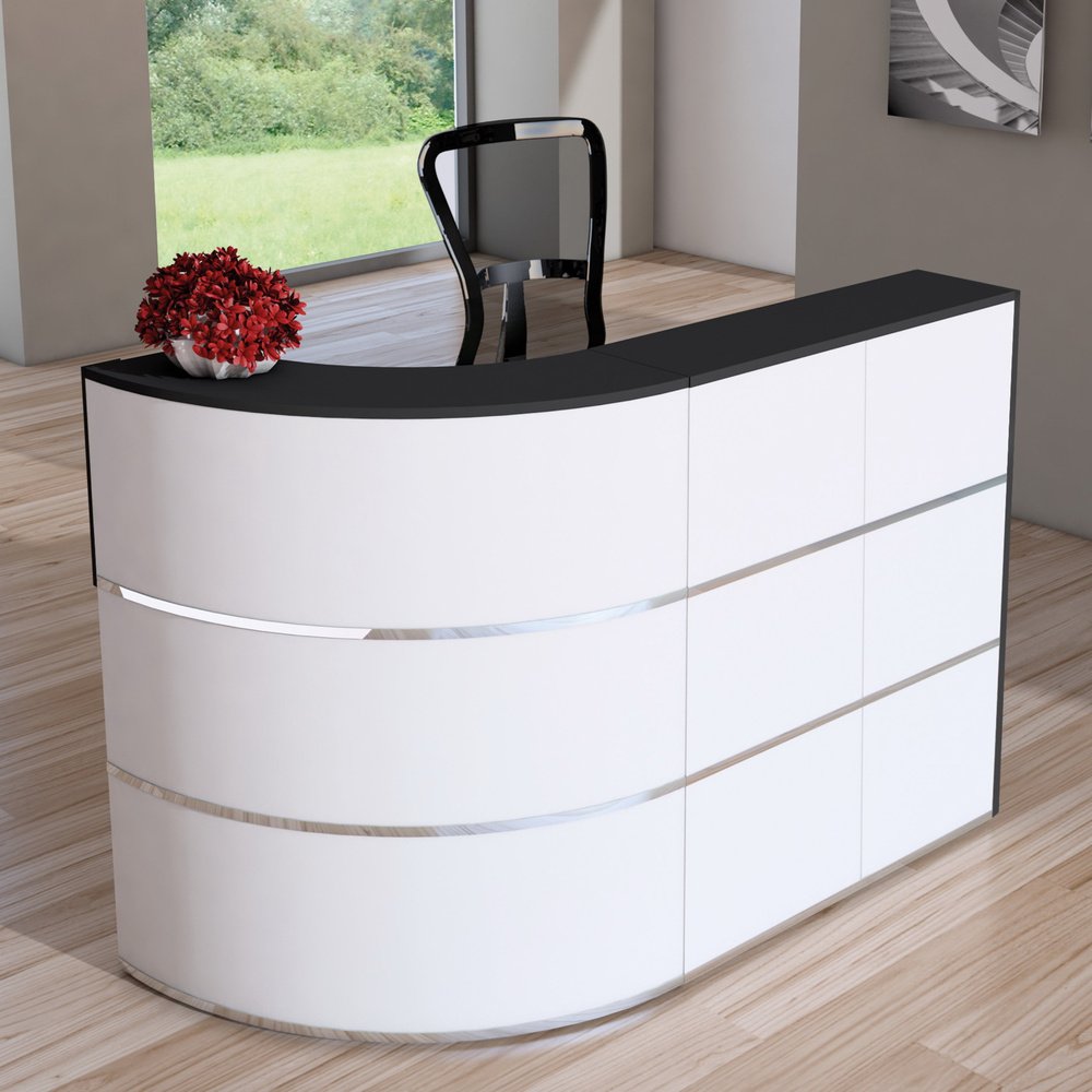 Centu 1 | Bogentheke - Empfangstheke Weiß/Anthrazit