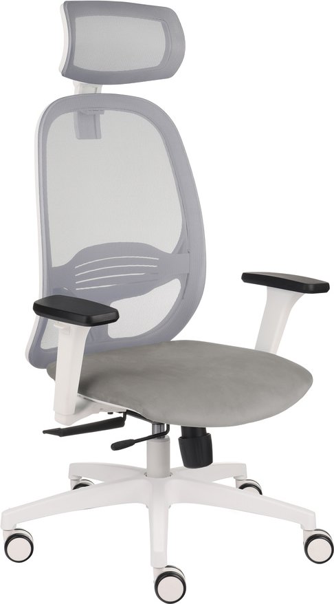 NODI WS HD | Netzstoff / Samt - Profi Bürostuhl Grau
