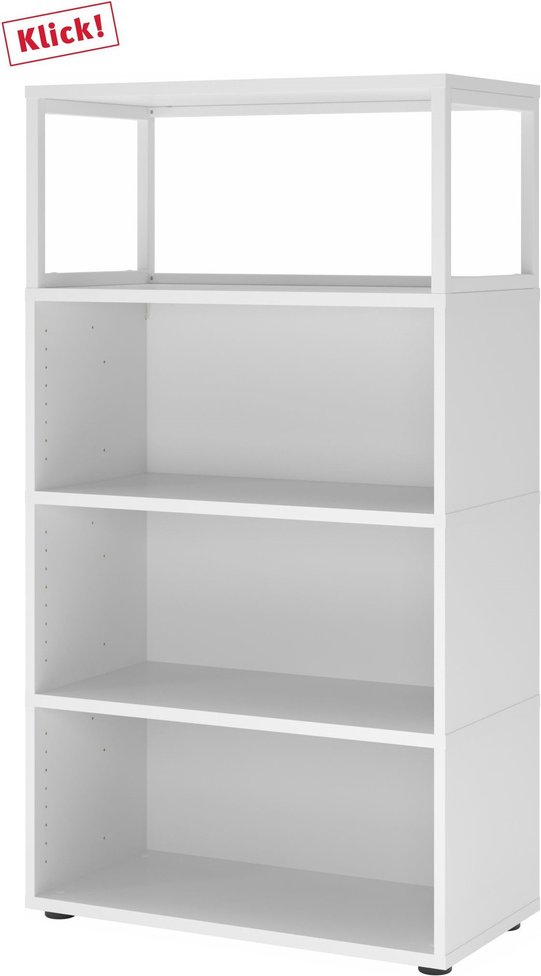 FlexWall | 4 OH | 3 x Korpus + Rahmen | mit Stellfüßen - Weiß