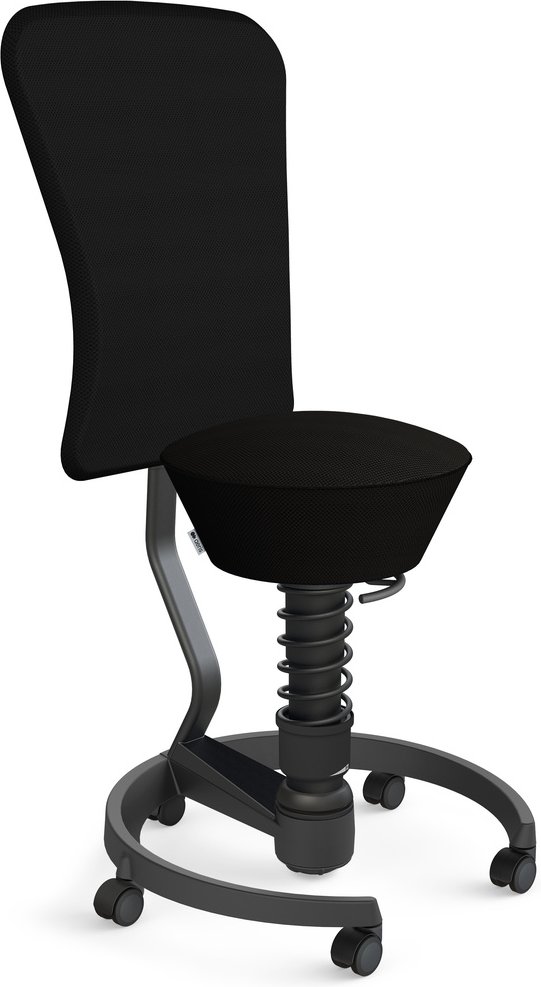 AERIS SWOPPER AIR MIT ROLLEN UND LEHNE - Swopper Standard Schwarz Gestell Schwarz Mesh-Gewebe AIR