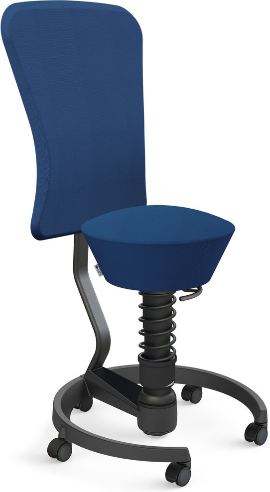 AERIS SWOPPER MIT ROLLEN UND LEHNE - Swopper Standard Wollmischung Blau Gestell Schwarz