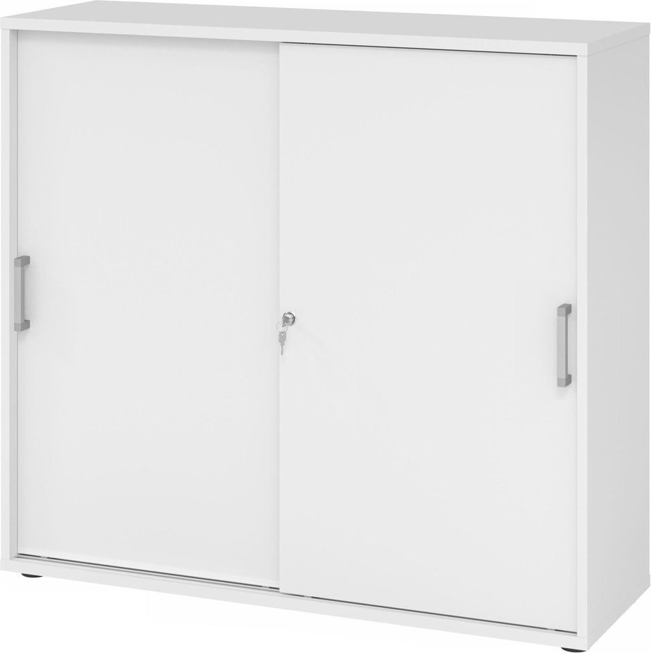 BETA 1753S | Schiebetürenschrank | 3 OH - Weiß Chromgriff Metall