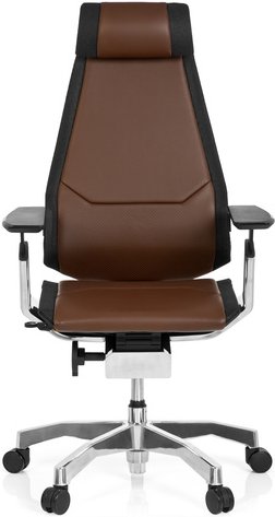 GENIDIA PRO | Leder - High End Bürostuhl Braun / Schwarz