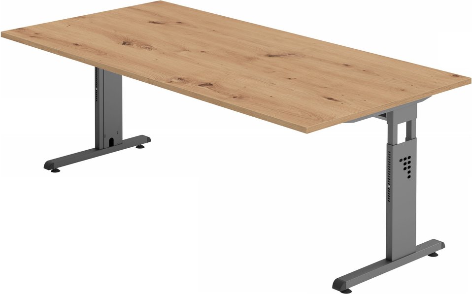 Thumbnail - MEGA 2E G | Schreibtisch - 200 x 100 höhenverstellbar Asteiche/Graphit