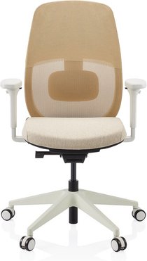 Skandis | ohne Kopfstütze | Rahmen: Weiß - Profi Bürostuhl Beige / Weiß
