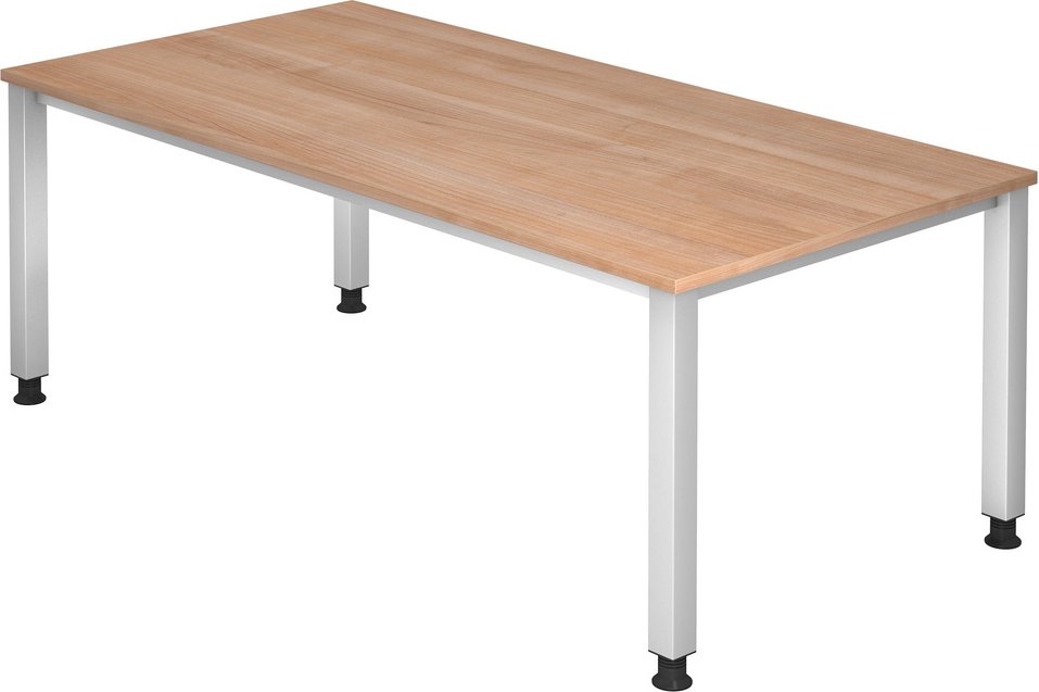 QUEO 2E S | Schreibtisch - 200 x 100 Nussbaum höhenverstellbar