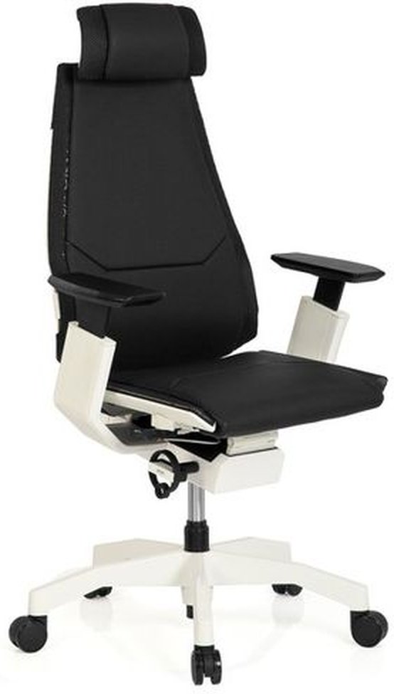 GENIDIA PRO WHITE Leder - High End Bürostuhl Schwarz