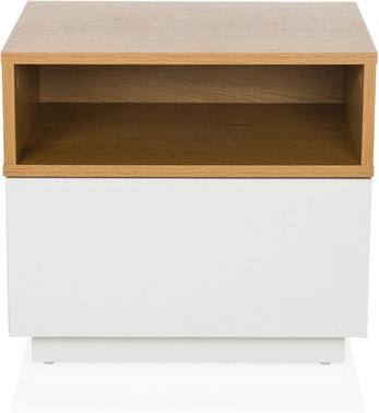 MELMO - Beistelltisch Weiß/Eiche