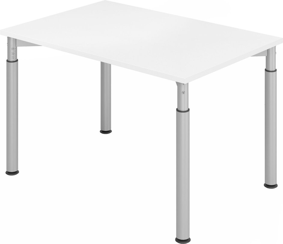 Thumbnail - YAMA 12 S | Schreibtisch - 120 x 80 höhenverstellbar Weiß/Silber