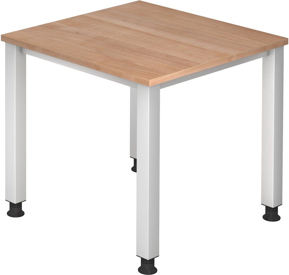 Thumbnail - QUEO 8 S | Schreibtisch - Nussbaum 80 x 80 höhenverstellbar