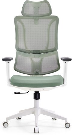 ERGOMY W | Stoff / Netz | Rahmen: Weiß - Profi Bürostuhl Grün