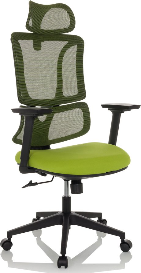 ERGOMY | Stoff / Netz | Rahmen: Schwarz - Home Office Bürostuhl Grün