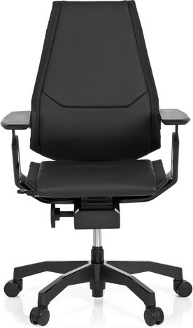 GENIDIA BLACK | Leder - High End Bürostuhl Schwarz