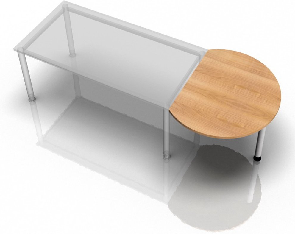 XBA80 G - Ansatztisch 80x100 Nussbaum