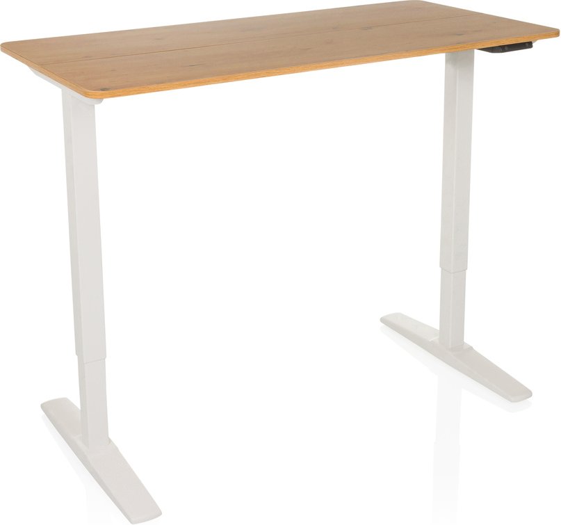STAND BASIC | 120x60 - Elektrisch höhenverstellbarer Schreibtisch Weiß/Eiche