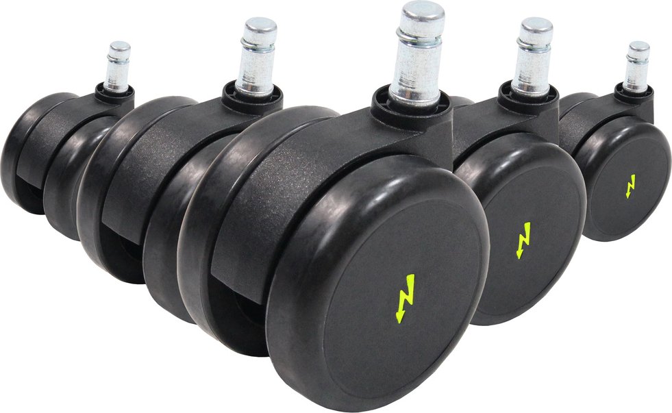 5x ROLO ESD 11mm/65mm | Hartböden - Stuhlrollen Schwarz