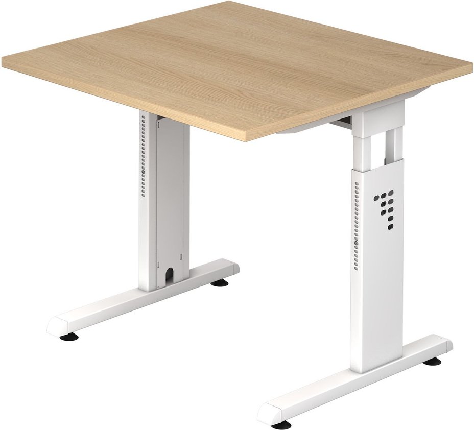 Thumbnail - MEGA 8 W | Schreibtisch - 80 x 80 höhenverstellbar Eiche/Weiß