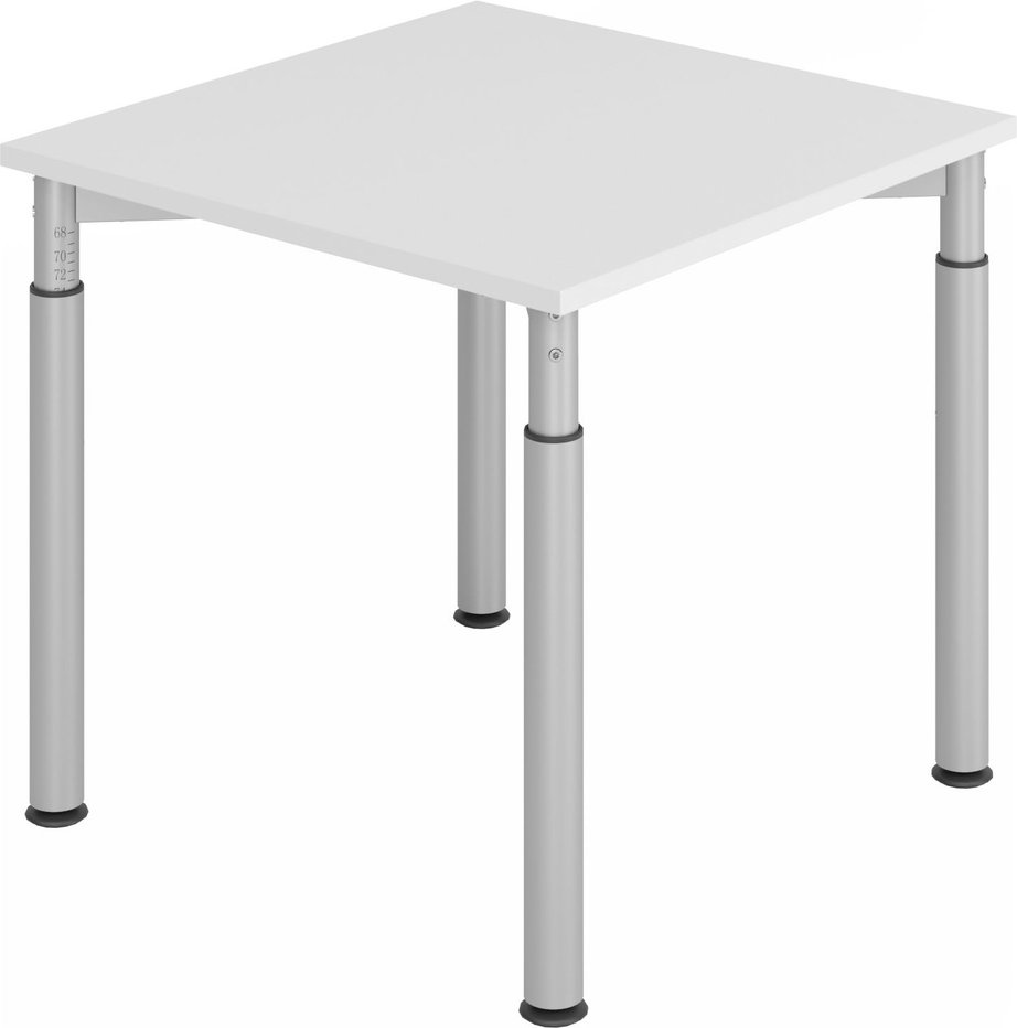 YAMA 8 S | Schreibtisch - 80 x 80 Grau/Silber höhenverstellbar