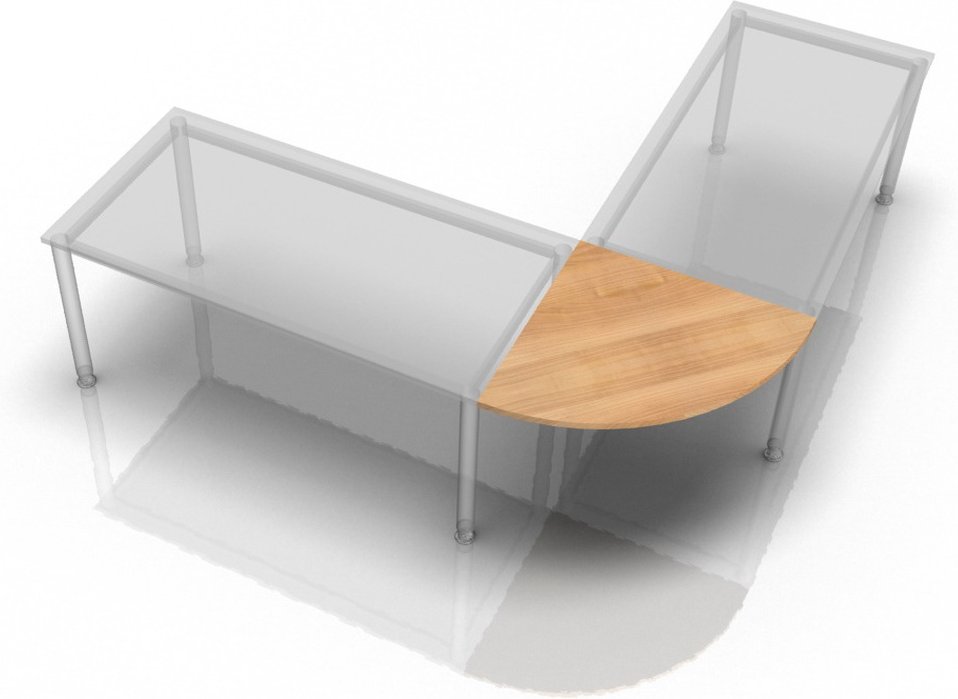 XBE91 G - Eckwinkel rund 80x80 Nussbaum